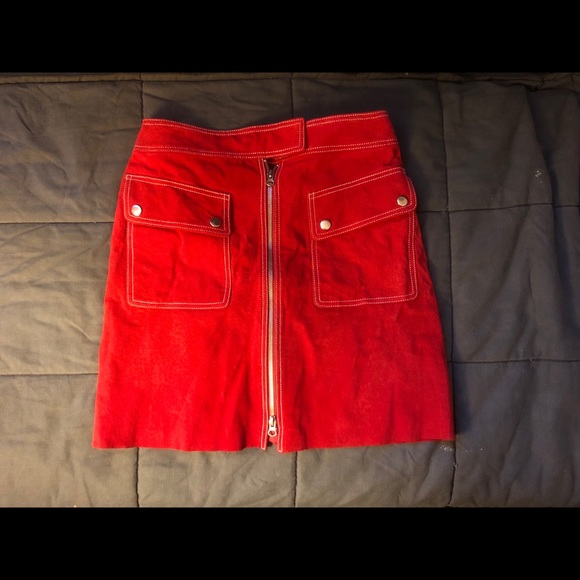 Red leather skirt - Picture 1 of 1
